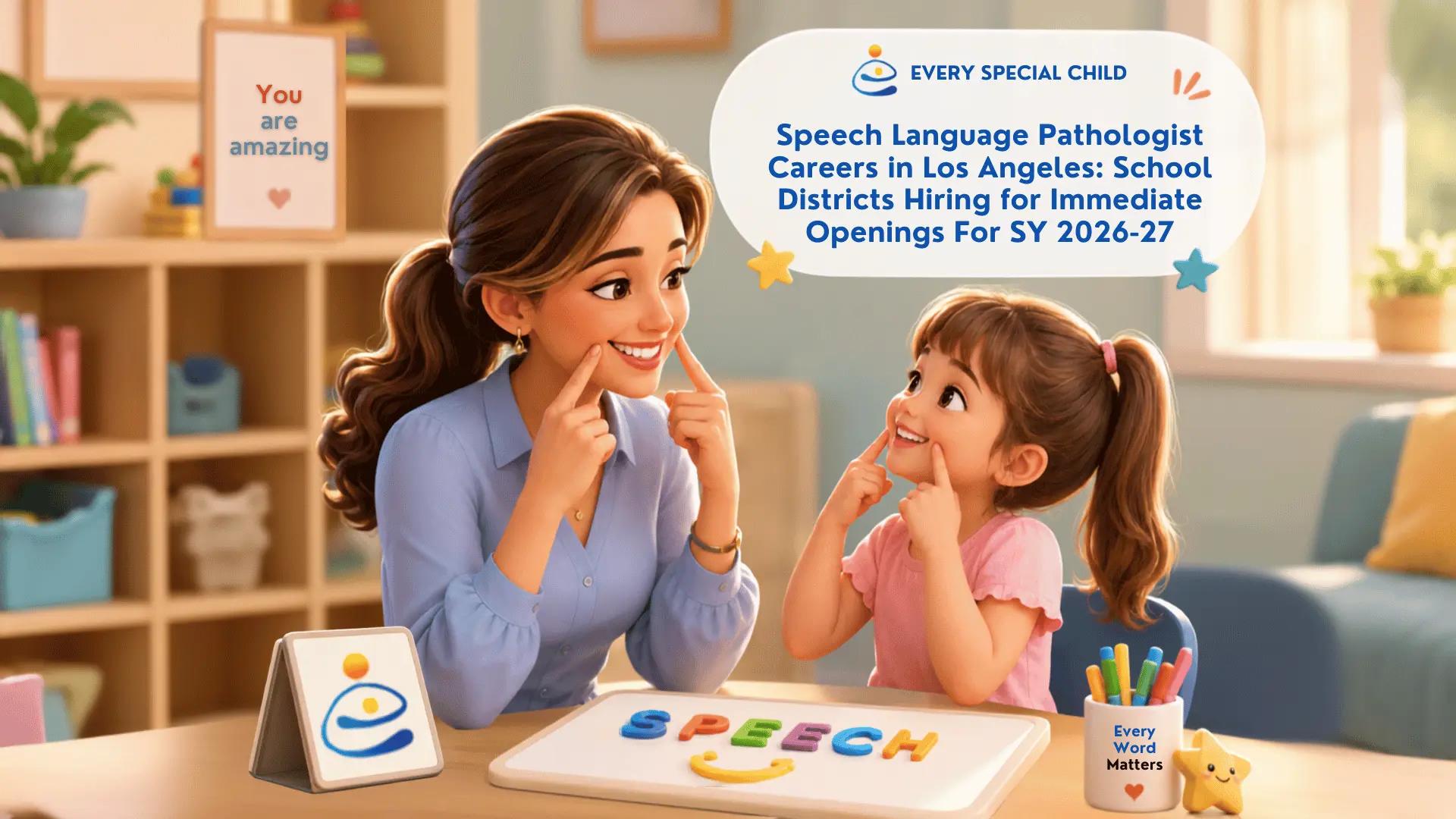 Speech Language Pathologist Careers in Los Angeles: School Districts Hiring for Immediate Openings For SY 2026-27